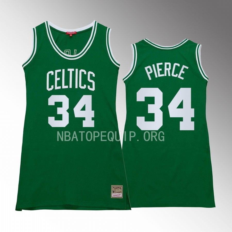 Paul Pierce Boston Celtics #34 Hardwood Classics Jersey Green Women