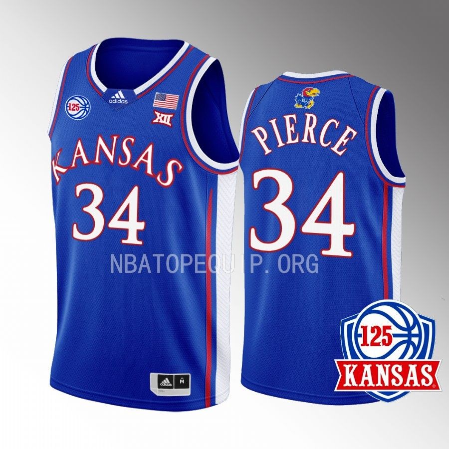 Paul Pierce Kansas Jayhawks Blue Jersey 2022-23 125th Anniversary Away