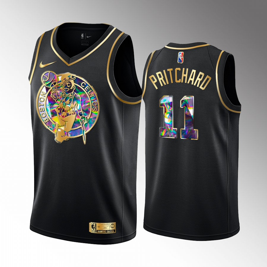Payton Pritchard Boston Celtics #11 Black Golden Edition Jersey Diamond