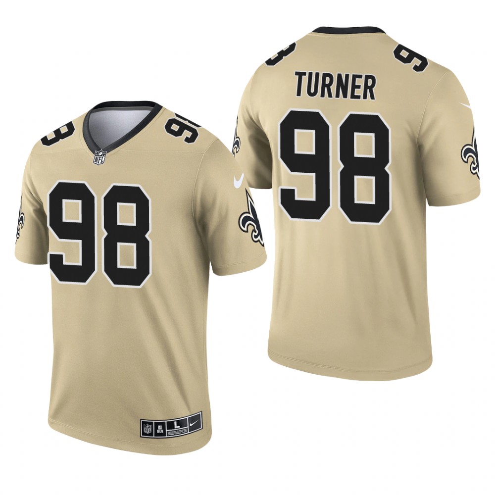 Payton Turner New Orleans Saints Gold Jersey Inverted Legend - Men's