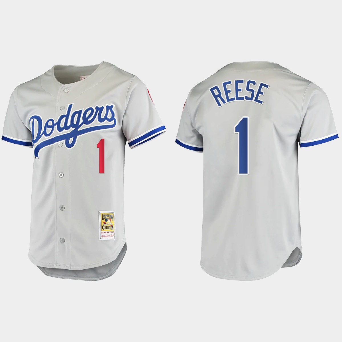 Pee Wee Reese #1 Los Angeles Dodgers Cooperstown Collection Jersey - Gray