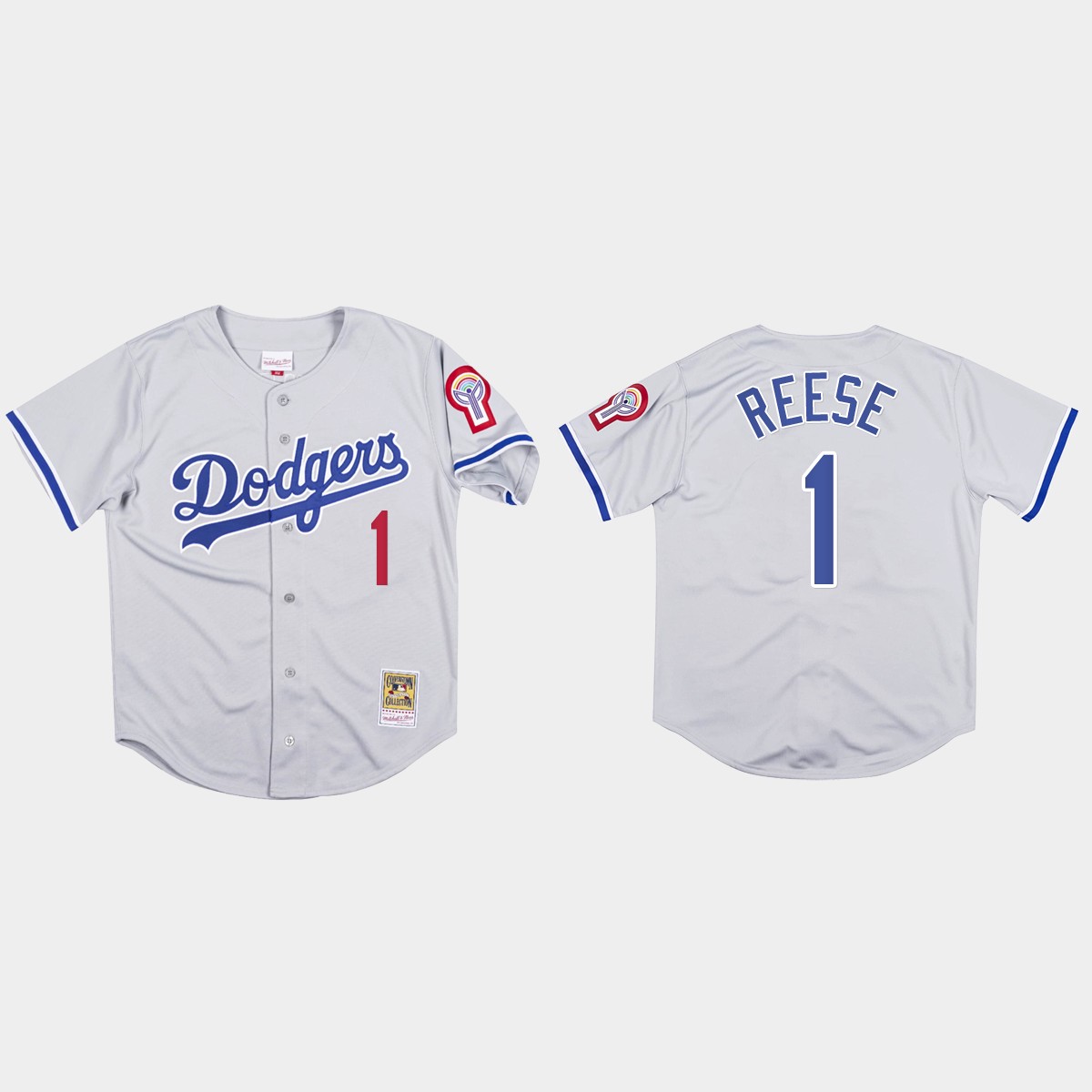 Pee Wee Reese #1 Los Angeles Dodgers Mitchell And Ness 1981 Jersey - Gray