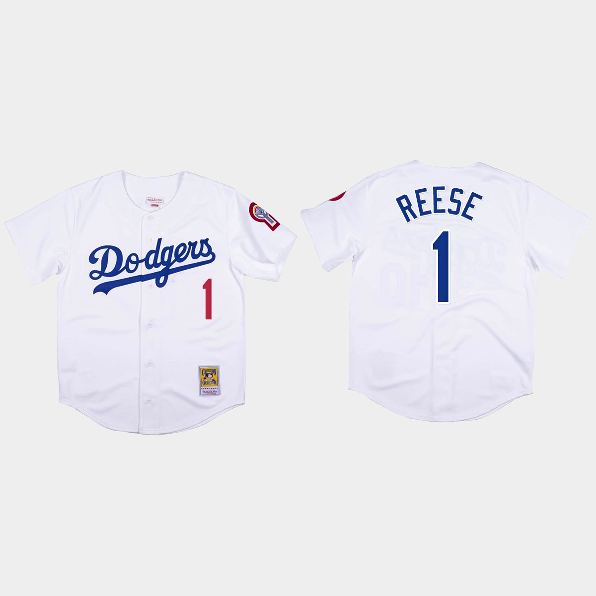 Pee Wee Reese #1 Los Angeles Dodgers Mitchell And Ness 1981 Jersey - White