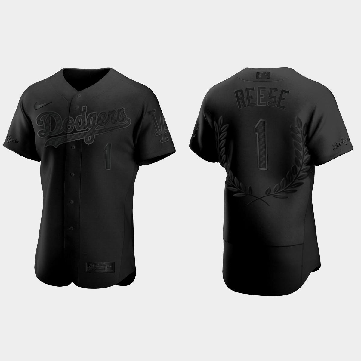 Pee Wee Reese #1 Los Angeles Dodgers Retirement Awards Collection Jersey - Black