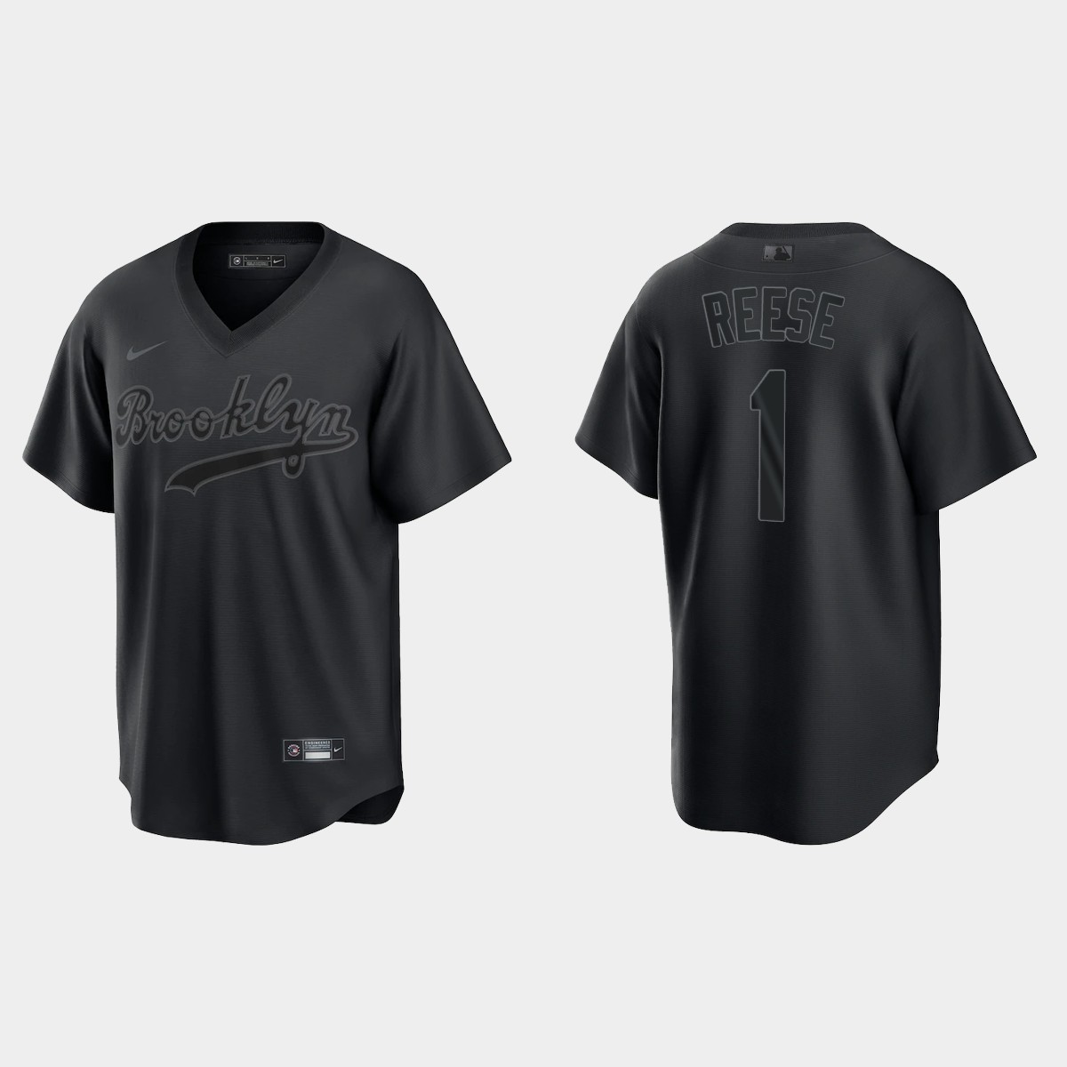 Pee Wee Reese Brooklyn Dodgers Pitch Black Fashion Jersey - Black