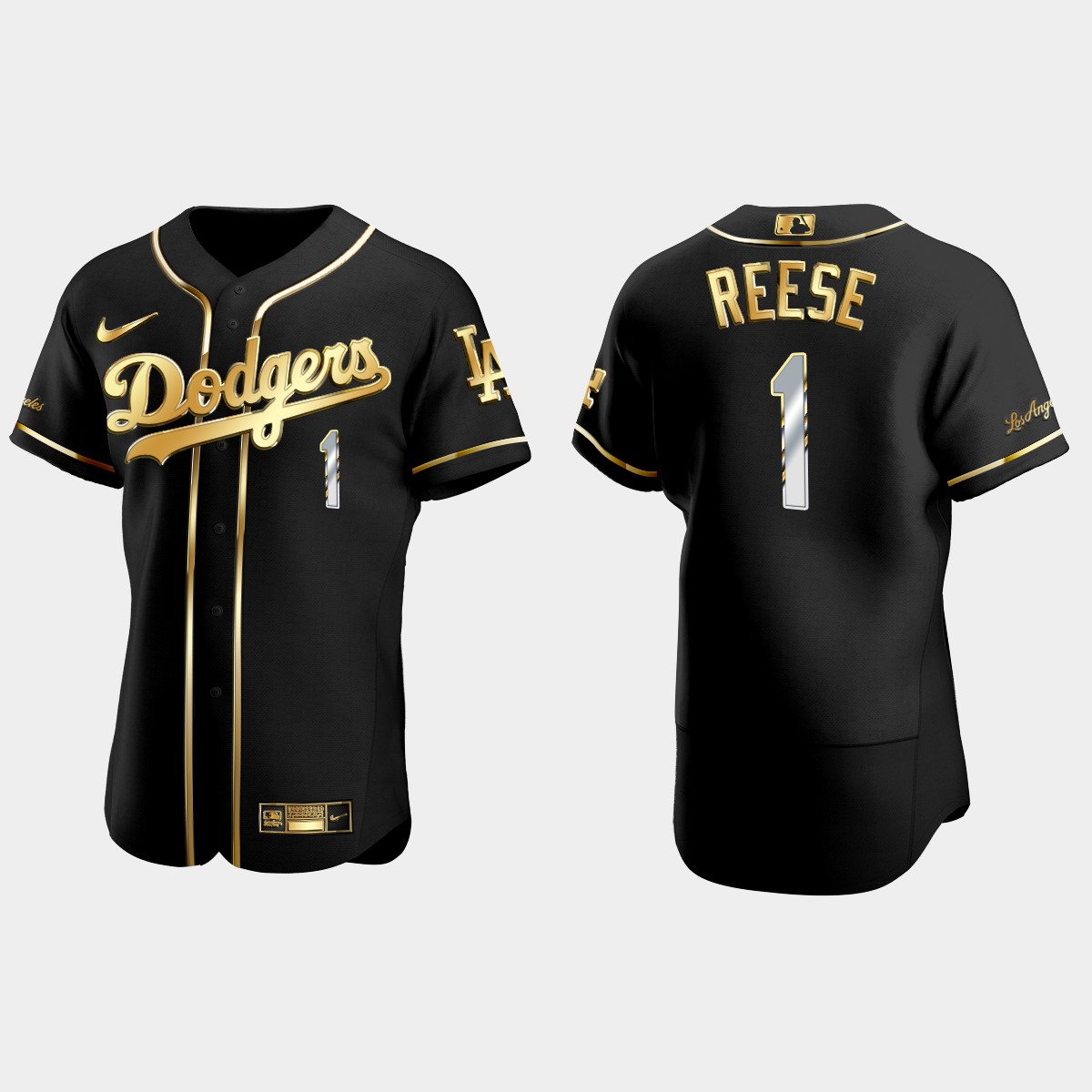 Pee Wee Reese Los Angeles Dodgers 2021 Gold Program Golden Jersey - Black