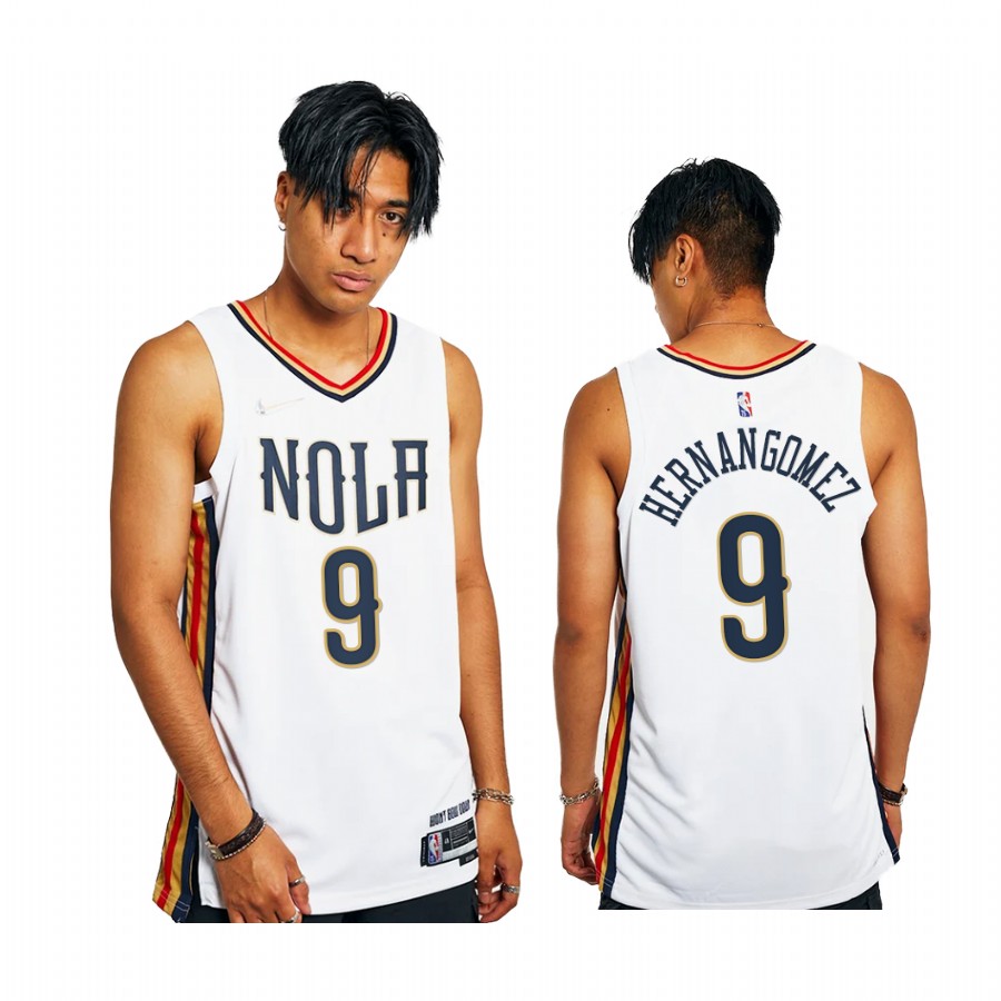 Pelicans Willy Hernangomez City Edition White 2021-22 Jersey 75th Anniversary
