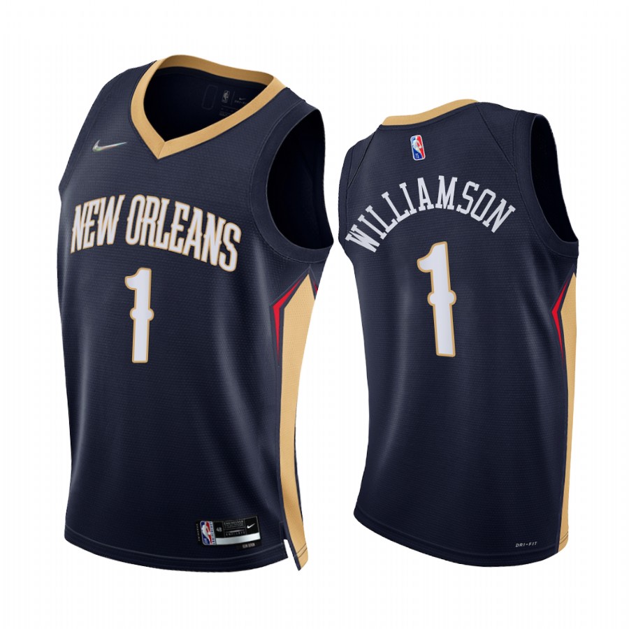 Pelicans Zion Williamson 75th Diamond Anniversary Navy #1 Jersey 2021-22
