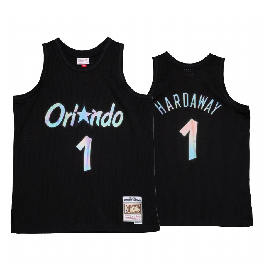 Penny Hardaway 1 Orlando Magic Iridescent Black Jersey Hardwood Classics