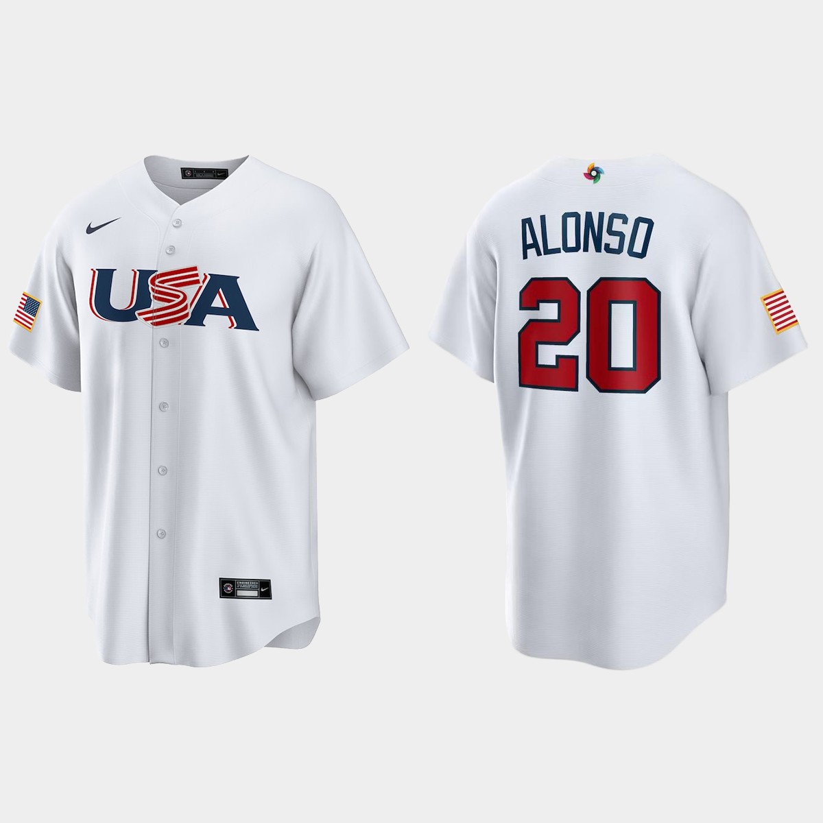 Pete Alonso New York Mets 2023 World  Classic USA Jersey - White