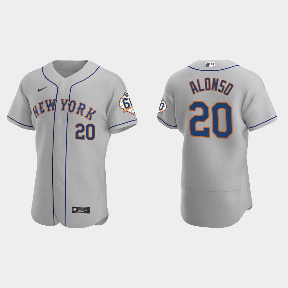 Pete Alonso New York Mets 60th Anniversary Road Jersey - Gray