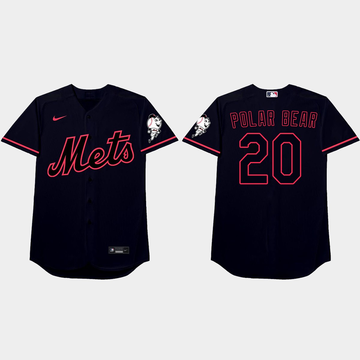 Pete Alonso Nickname Mets 2021 Players' Weekend Polar Bear Jersey - Black
