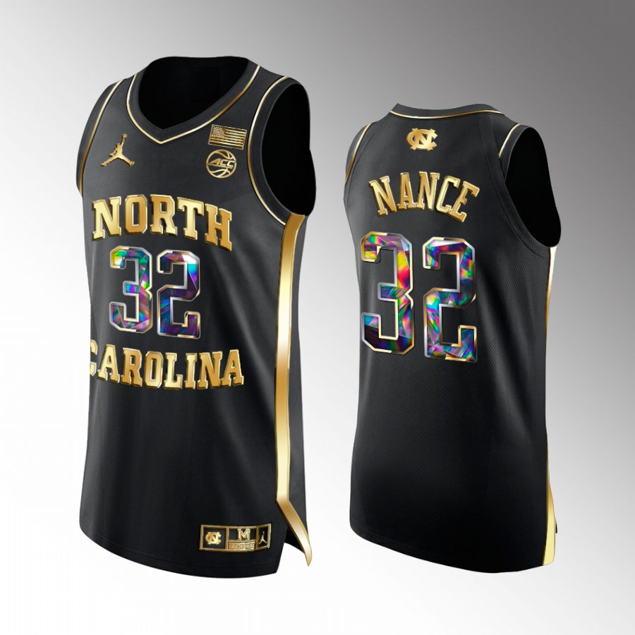 Pete Nance UNC Tar Heels Black Jersey 2022 Golden Diamond College