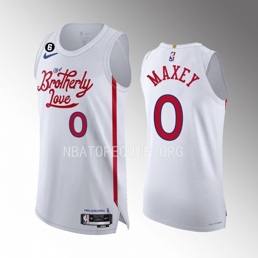 Philadelphia 76ers #0 Tyrese Maxey White Jersey 2022-23 City Edition