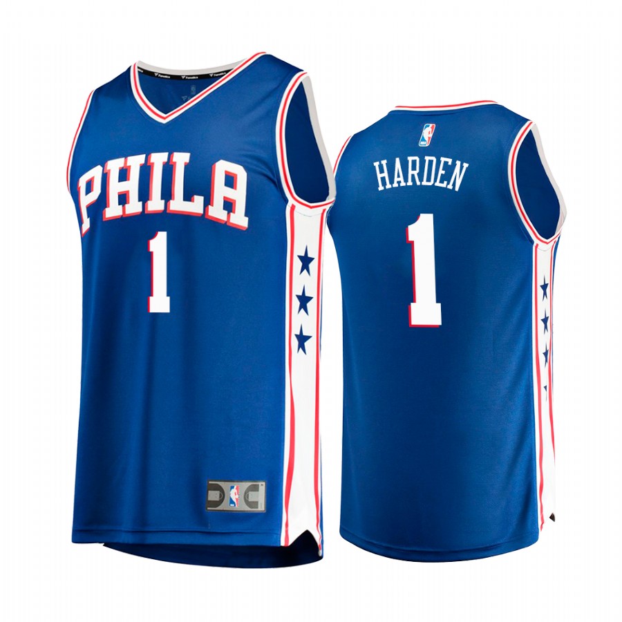 Philadelphia 76ers #1 James Harden Jersey  Royal 2022 Trade