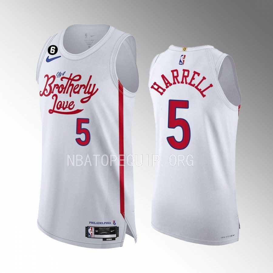 Philadelphia 76ers #5 Montrezl Harrell White Jersey 2022-23 City Edition