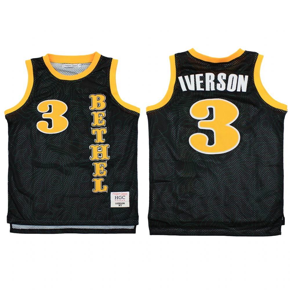 Philadelphia 76ers Allen Iverson Black Alternate Bethel High School  Jersey