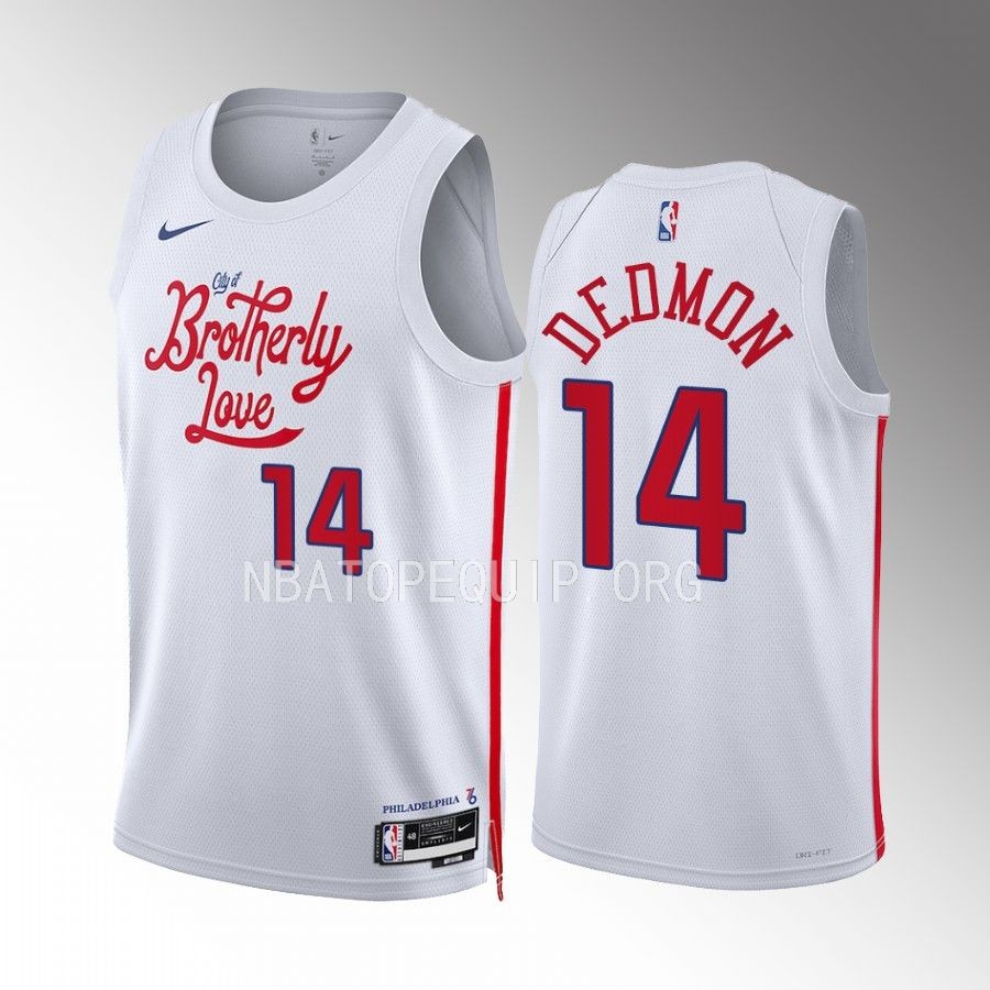 Philadelphia 76ers Dewayne Dedmon 2022-23 City Edition White #14 Jersey Swingman