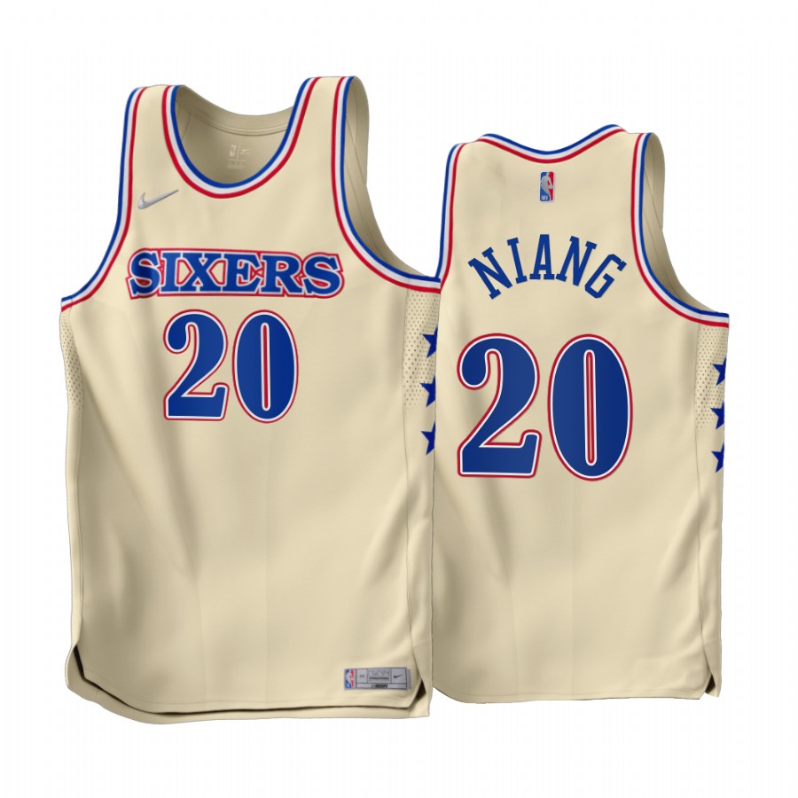 Philadelphia 76ers Georges Niang 2022-23 Earned Edition Cream #20 Jersey