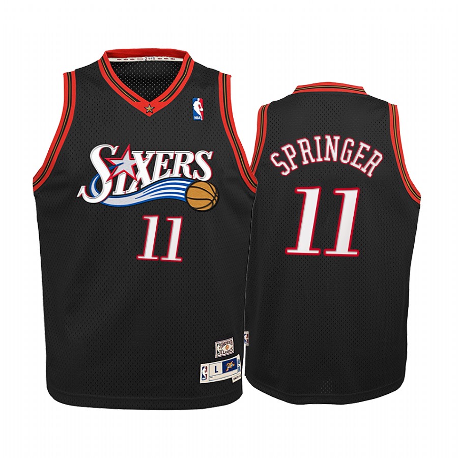Philadelphia 76ers Jaden Springer Classic Edition Black Youth Jersey 2021 NBA Draft #11