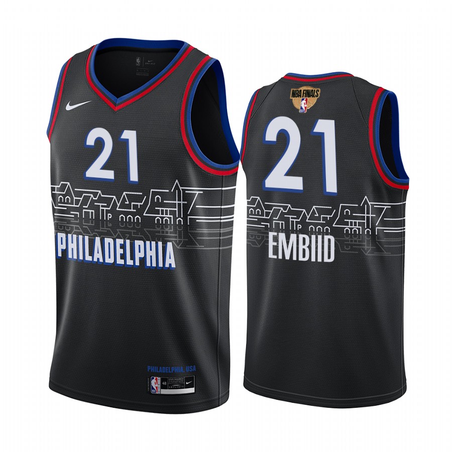 Philadelphia 76ers Joel Embiid #21 Black 2021 NBA Playoffs Jersey
