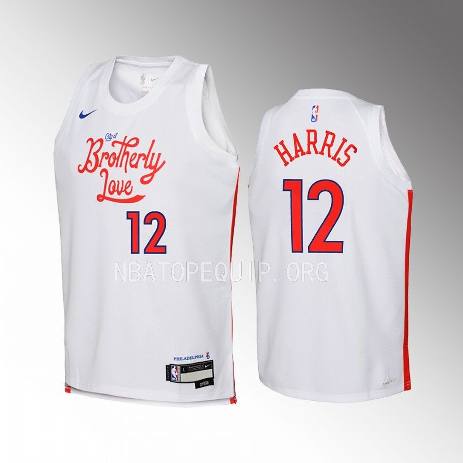 Philadelphia 76ers Tobias Harris City Edition White Youth Jersey Swingman #12