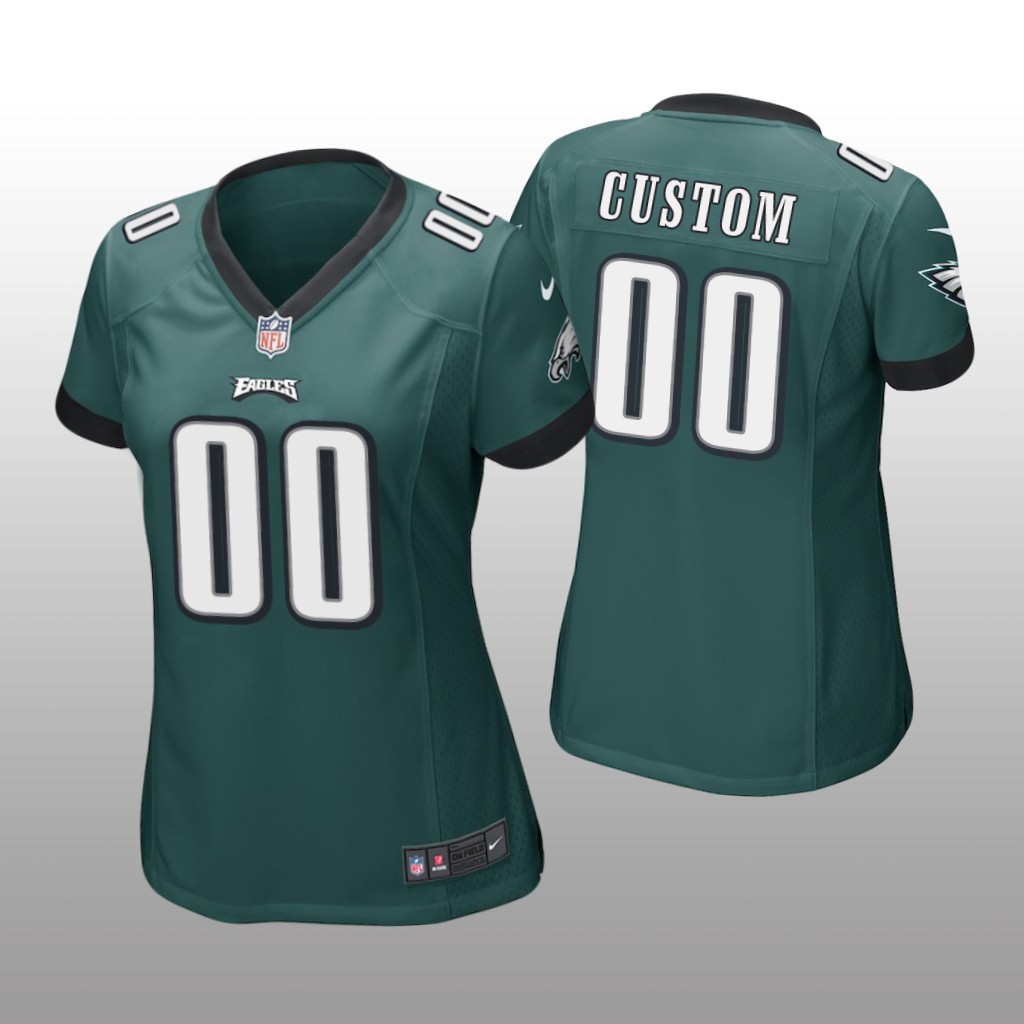 Philadelphia Eagles #00 Green Custom Game Jersey - Women