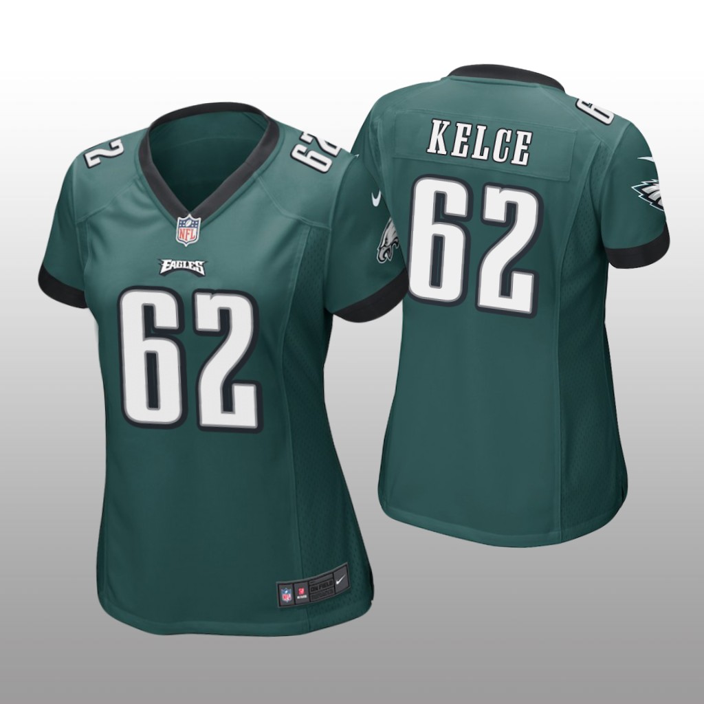 Philadelphia Eagles #62 Green Jason Kelce Game Jersey - Women