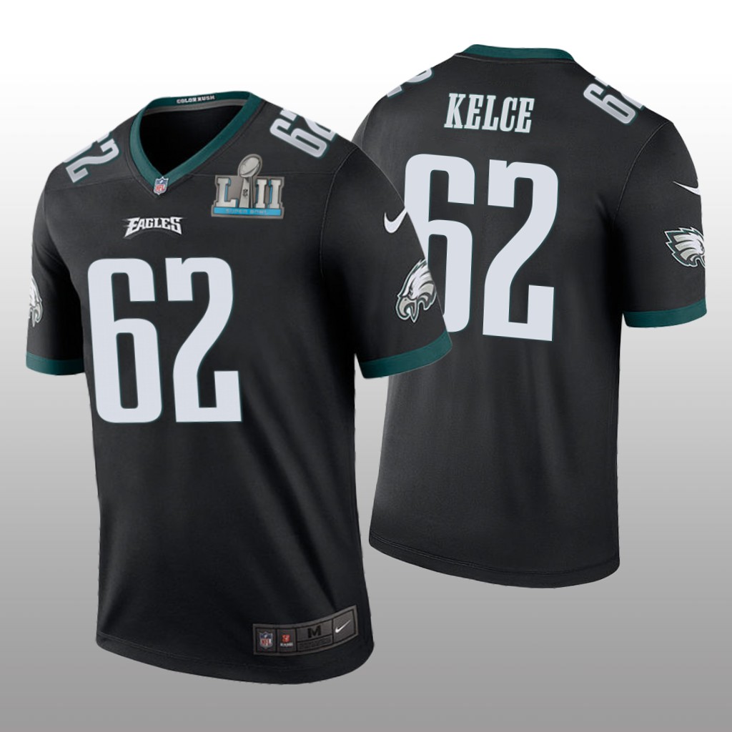 Philadelphia Eagles #62 Jason Kelce Black legend color rush Jersey - Men