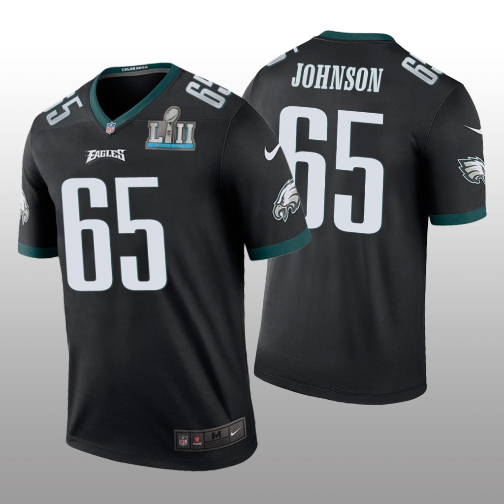 Philadelphia Eagles #65 Lane Johnson Black legend color rush Jersey - Men