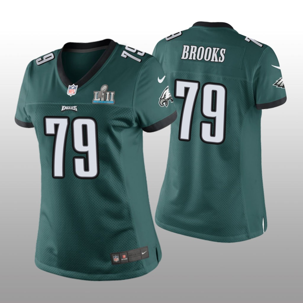 Philadelphia Eagles #79 Green Brandon Brooks Super Bowl LII Champions Game Jersey - Women