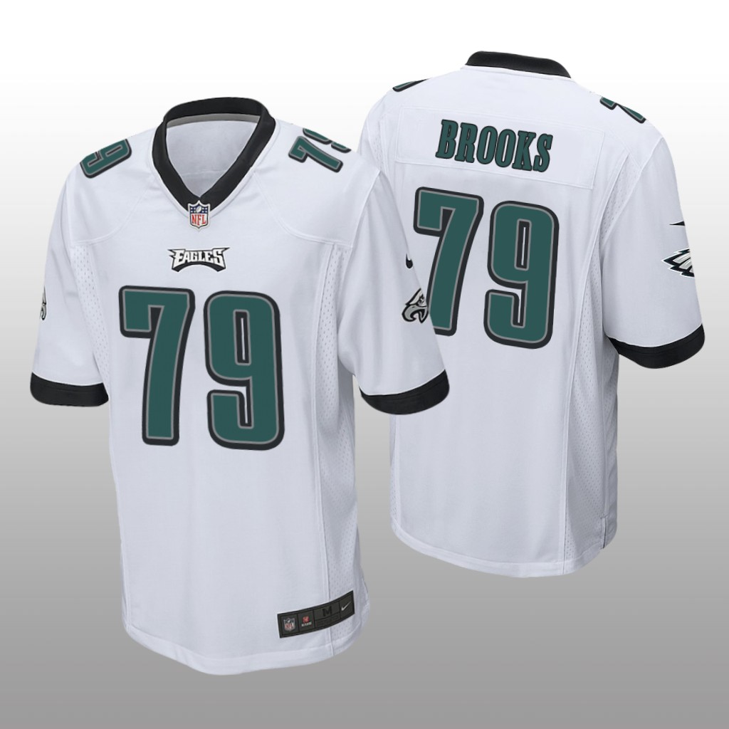 Philadelphia Eagles #79 White Men's Brandon Brooks Game Jersey