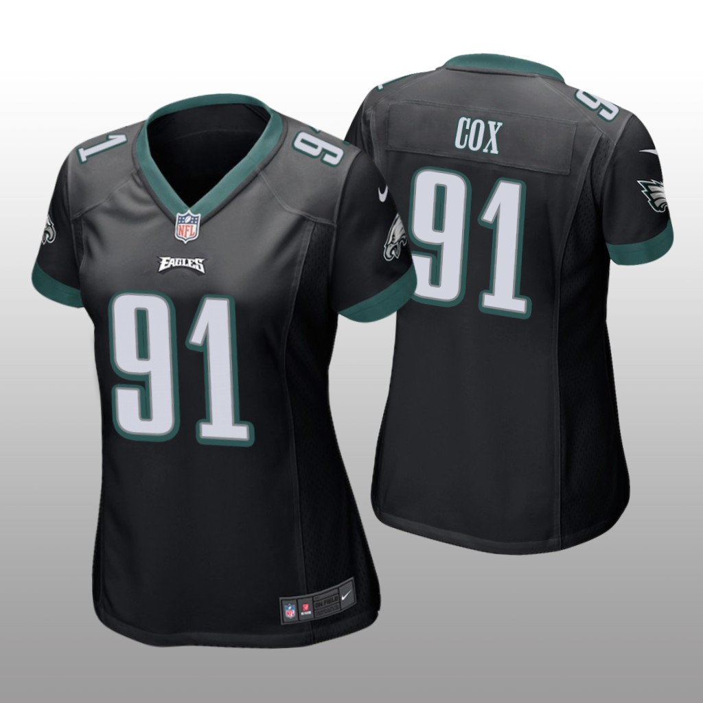 Philadelphia Eagles #91 Black Fletcher Cox Game Jersey - Women's