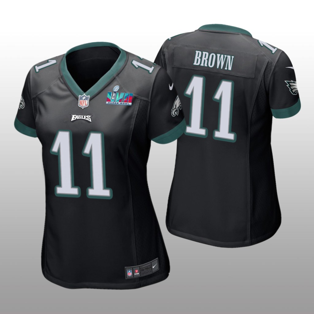 Philadelphia Eagles A.J. Brown Black Game Jersey Super Bowl LVII - Women's