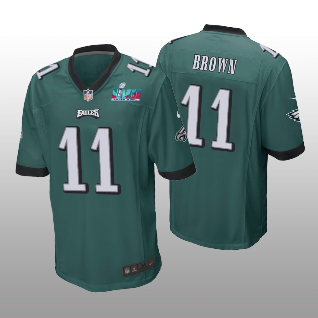 Philadelphia Eagles A.J. Brown Midnight Green Game Jersey Super Bowl LVII - Men's