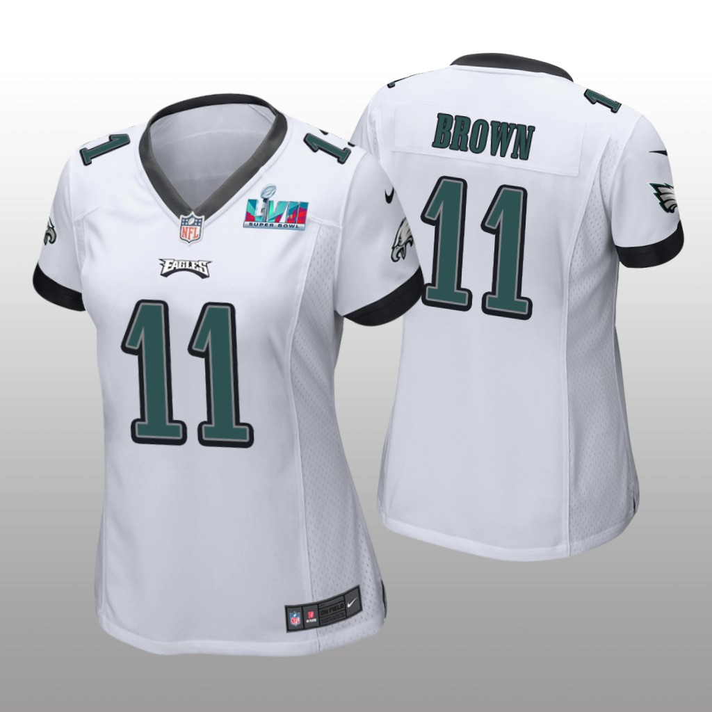 Philadelphia Eagles A.J. Brown White Game Jersey Super Bowl LVII - Women's