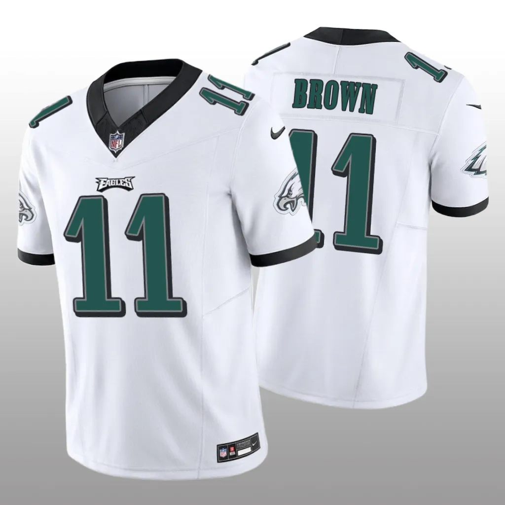 Philadelphia Eagles A.J. Brown White Jersey Vapor F.U.S.E. Limited - Men's