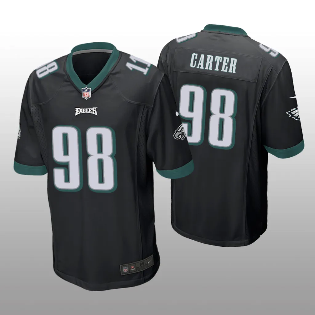 Philadelphia Eagles Black 2023 NFL Draft Jalen Carter Game Jersey