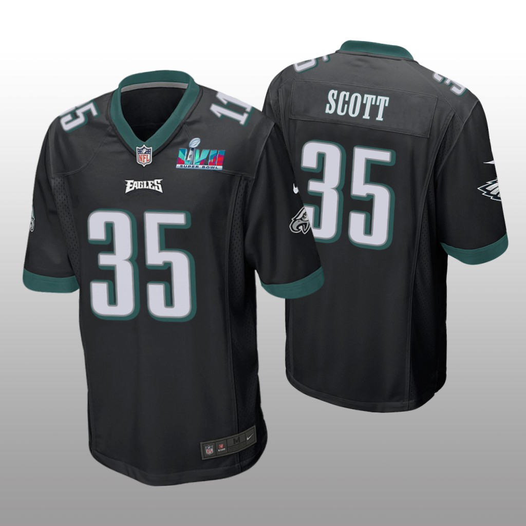 Philadelphia Eagles Boston Scott Black Game Jersey Super Bowl LVII - Men's