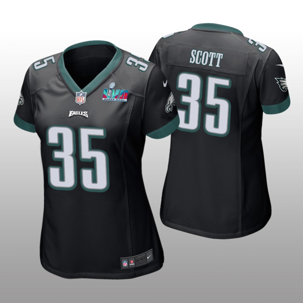 Philadelphia Eagles Boston Scott Black Game Jersey Super Bowl LVII - Women's