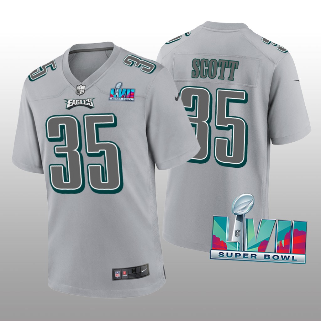 Philadelphia Eagles Boston Scott Gray Atmosphere Jersey Super Bowl LVII - Men's