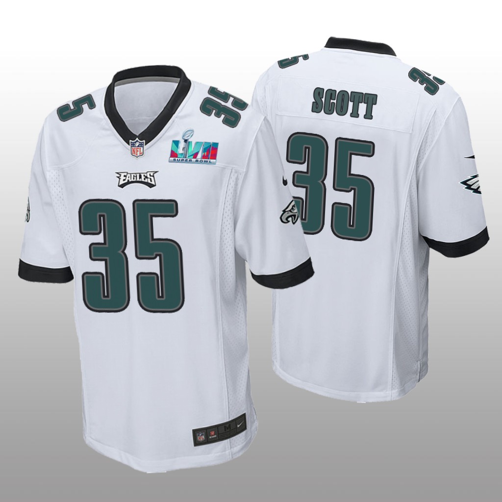 Philadelphia Eagles Boston Scott White Game Jersey Super Bowl LVII - Men's