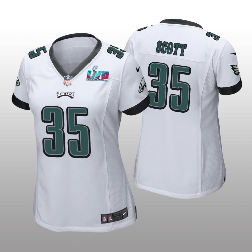 Philadelphia Eagles Boston Scott White Game Jersey Super Bowl LVII - Women's
