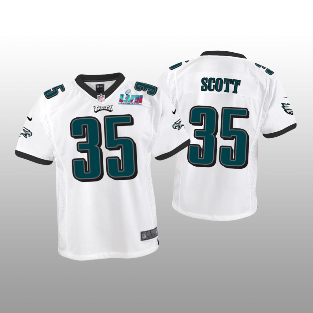 Philadelphia Eagles Boston Scott White Game Jersey Super Bowl LVII - Youth