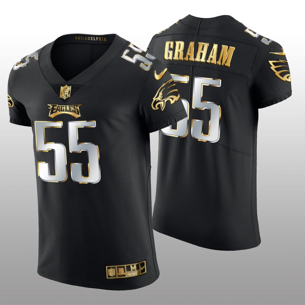 Philadelphia Eagles Brandon Graham Black Elite Jersey Golden Edition Men's