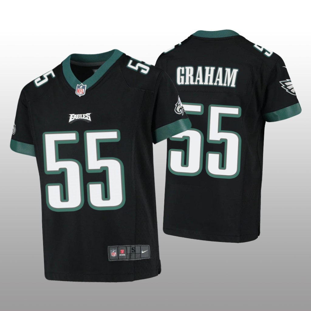 Philadelphia Eagles Brandon Graham Black Jersey Game - Youth