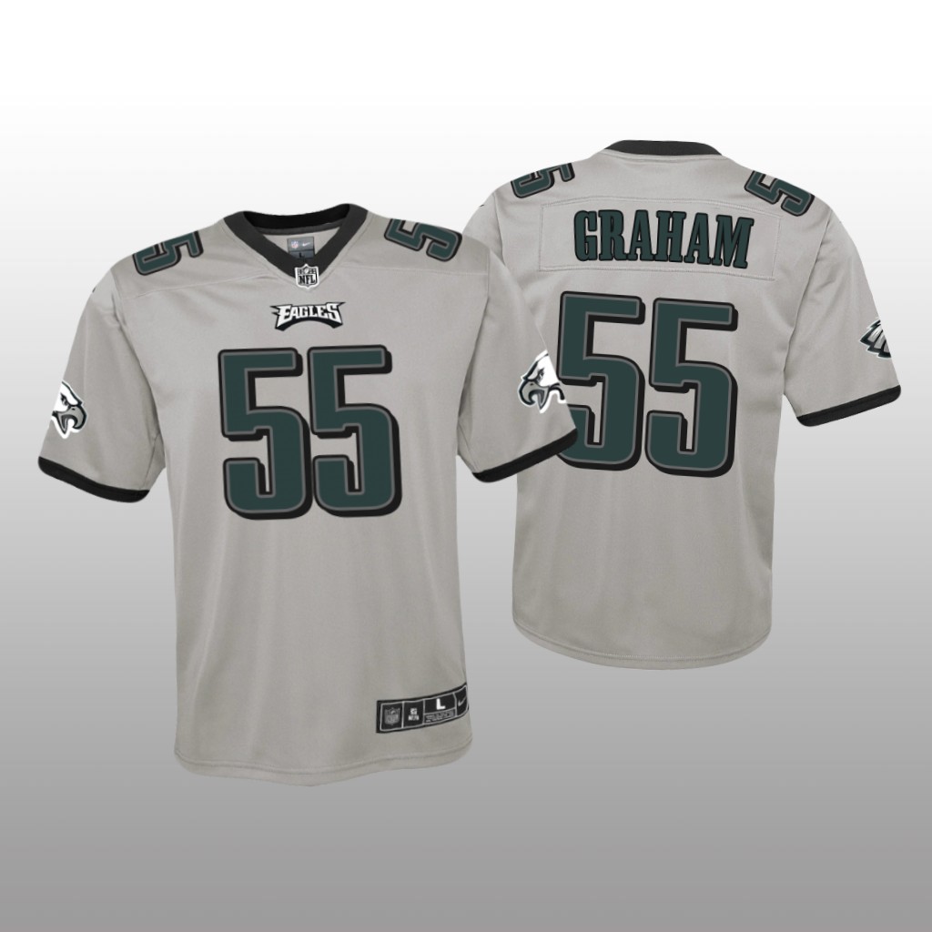 Philadelphia Eagles Brandon Graham Silver Jersey Inverted Game - Youth