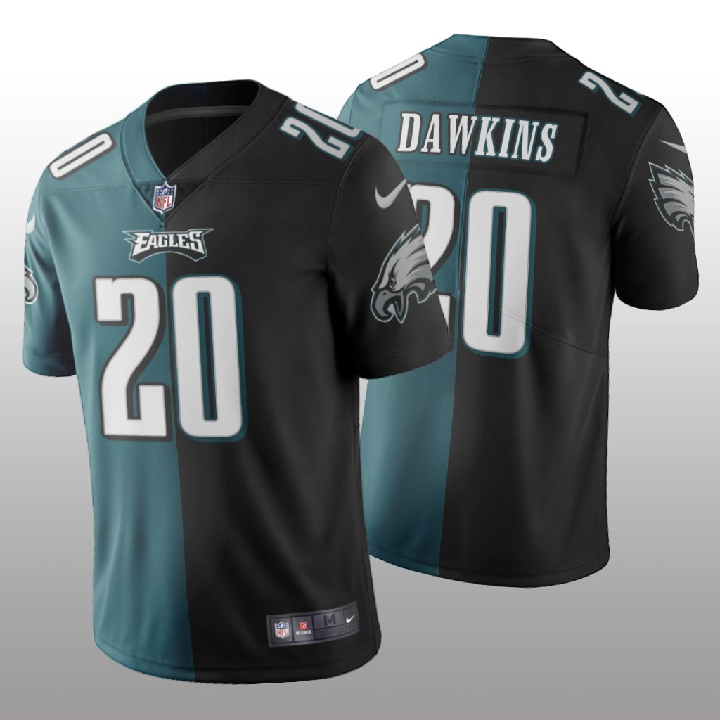 Philadelphia Eagles Brian Dawkins Green Black Vapor Limited Split Jersey Two Tone - Men's