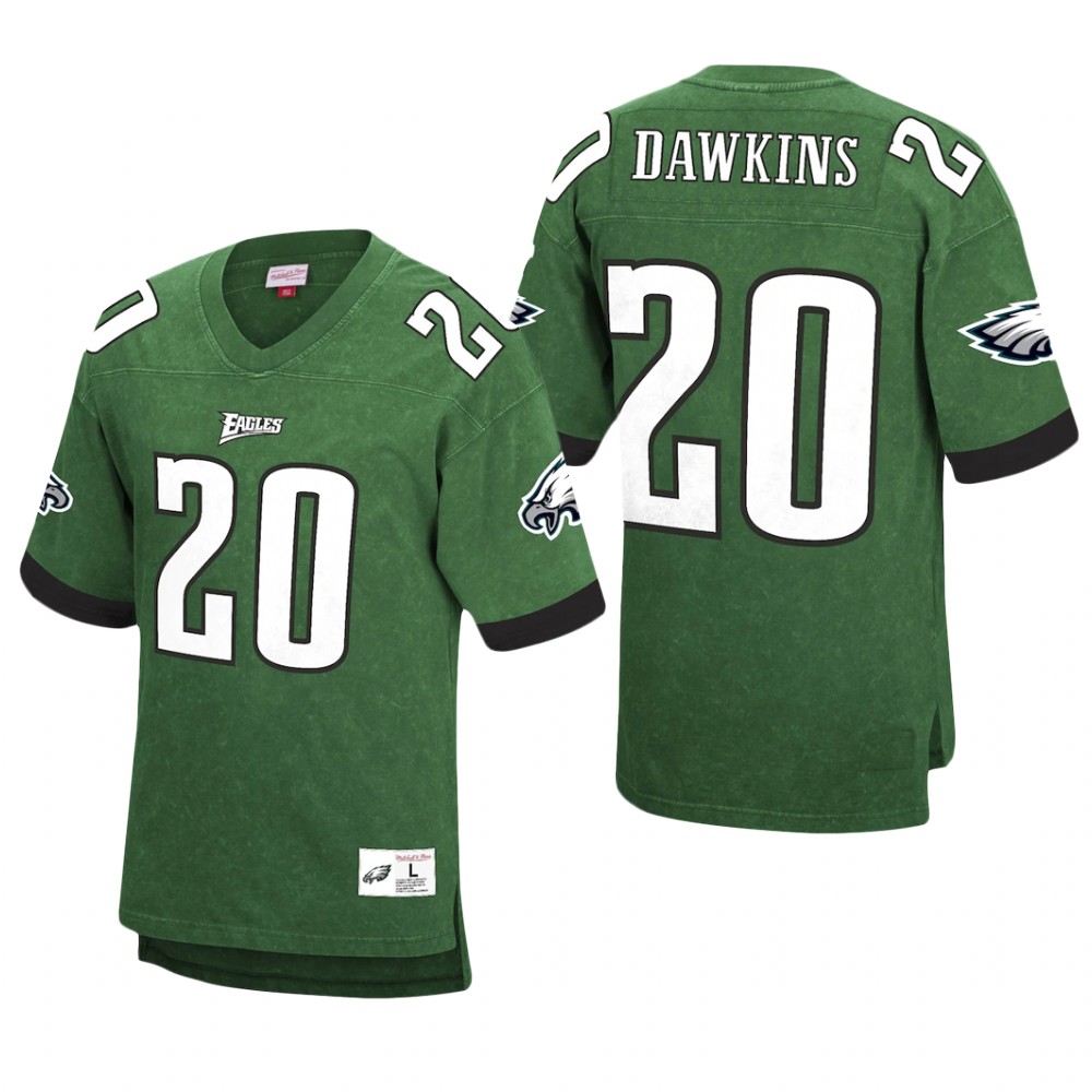 Philadelphia Eagles Brian Dawkins Green Retired Player Acid Wash - Men's