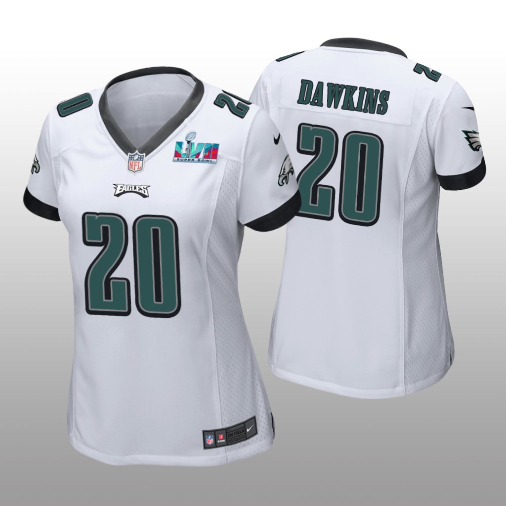 Philadelphia Eagles Brian Dawkins White Game Jersey Super Bowl LVII - Women's